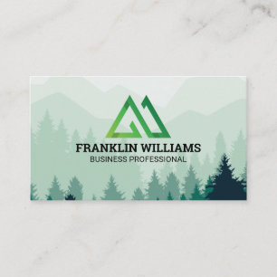 Forrest and Mountain Range   Nature Business Card