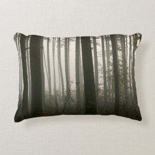 forrest and tree silhouettes in nature accent pillow