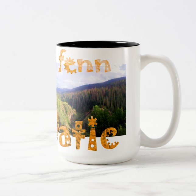 Forrest Fenn Fennatic Where Warm Coffee Halts Two-Tone Coffee Mug (Right)
