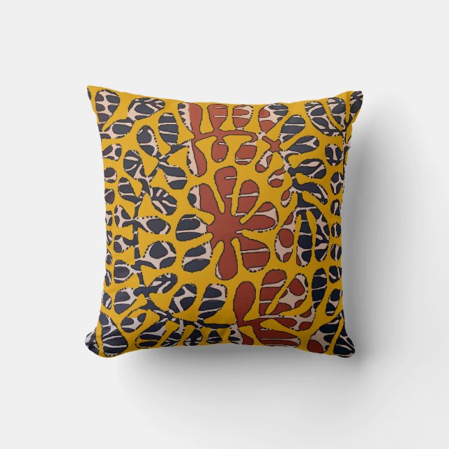 Forrest Leaves in Brown Throw Pillow (Front)