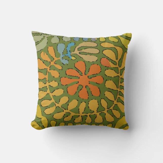 Forrest Leaves Throw Pillow (Front)