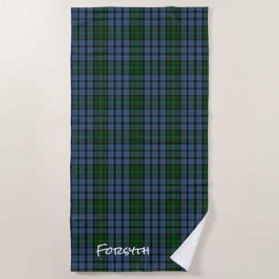 Forsyth Clan Tartan Plaid Beach Towel