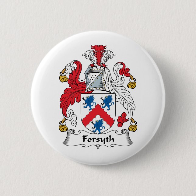 Forsyth Family Crest 2 Inch Round Button (Front)