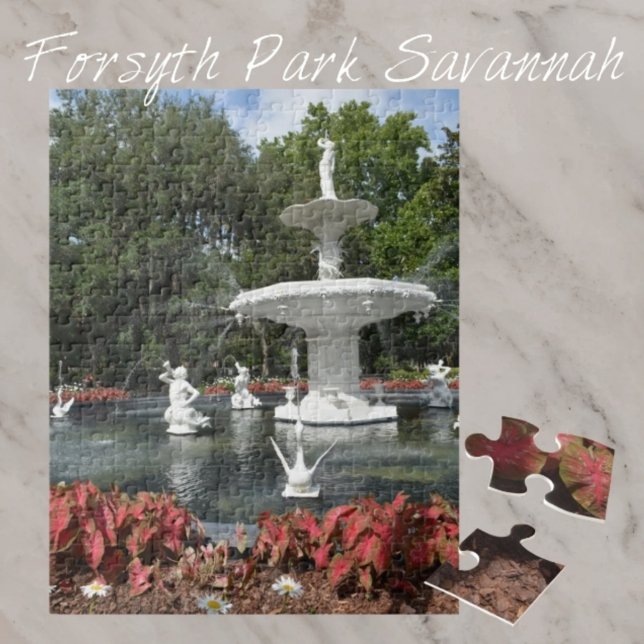 Forsyth Park Fountain Savannah Georgia Photograph Jigsaw Puzzle (Creator Uploaded)