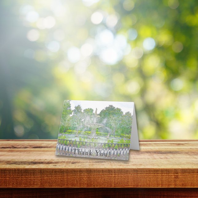 Forsyth Park Fountain Watercolor Thank You Card (Creator Uploaded)