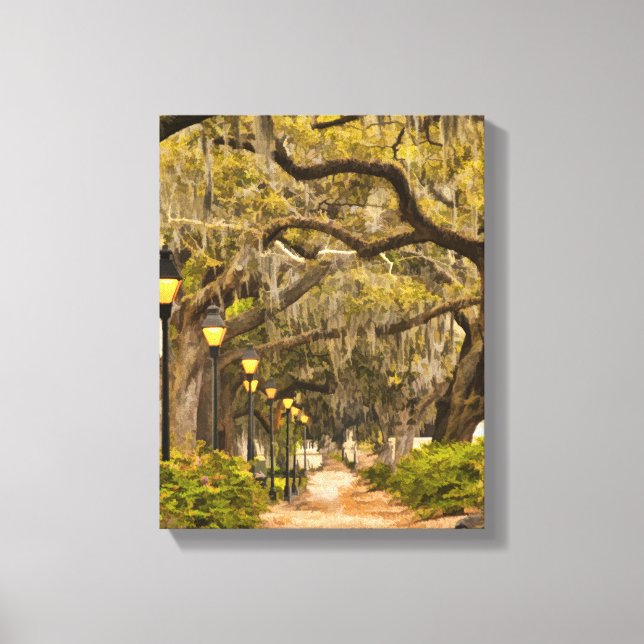 Forsyth Park - Photo, Savannah, Georgia (GA) USA Canvas Print (Front)