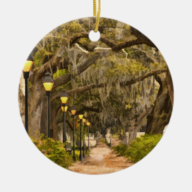 Forsyth Park - Photo, Savannah, Georgia (GA) USA Ceramic Ornament (Front)