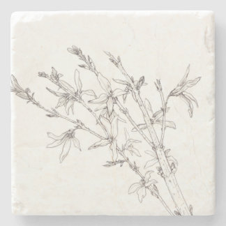Forsythia Branch Stone Coaster