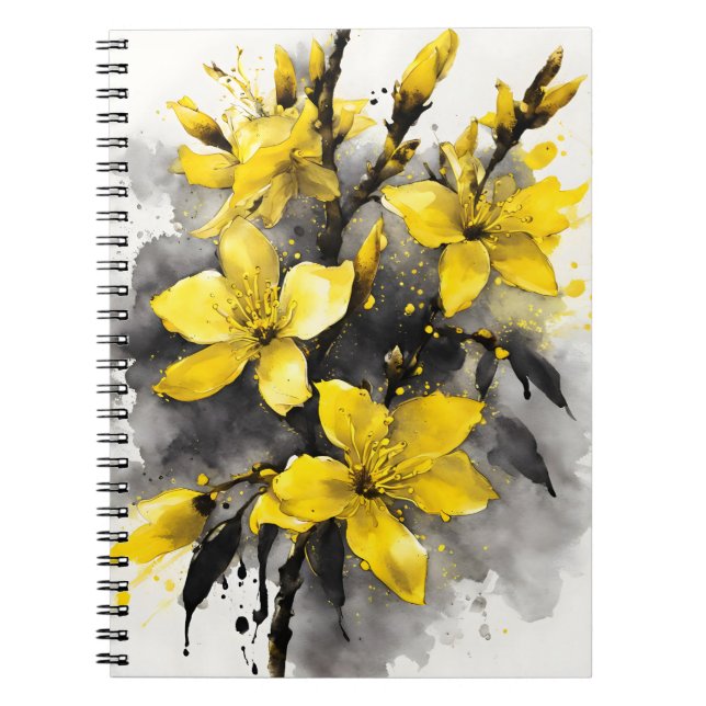 Forsythia - Watercolor flowers Notebook (Front)