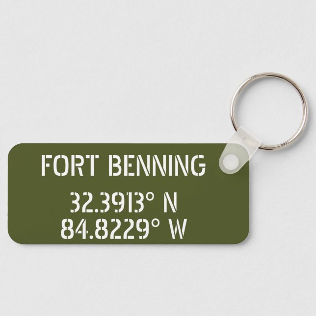 Fort Benning Latitude Longitude  Keychain (Front)