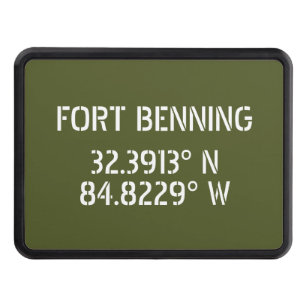 Fort Benning Latitude Longitude Trailer Hitch Cover