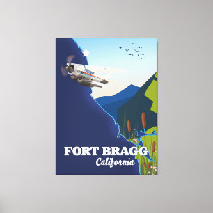 Fort Bragg California map Canvas Print