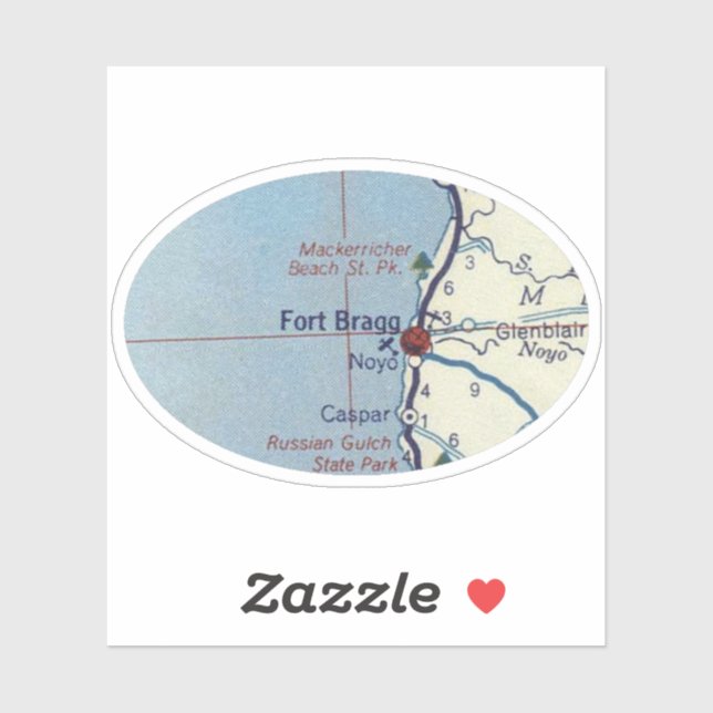 Fort Bragg California Vintage Map (Sheet)