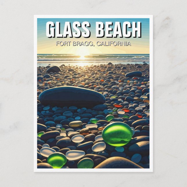 Fort Bragg Glass Beach California Postcard (Front)