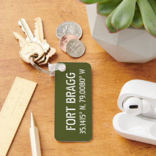 Fort Bragg Latitude Longitude  Keychain