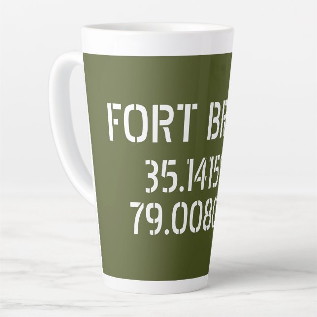 Fort Bragg Latitude Longitude   Latte Mug (Left Angle)