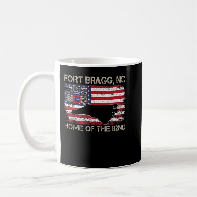 Fort Bragg NC Home Of The 82nd Airborne Tshirt, Ve Coffee Mug (Left)