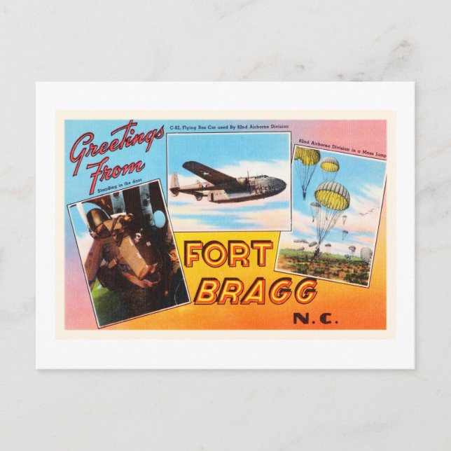 Fort Bragg North Carolina NC Vieux carte postale V (Devant)