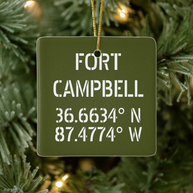 Fort Campbell Latitude Longitude  Ceramic Ornament (Tree)