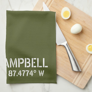 Fort Campbell Latitude Longitude Kitchen Towel