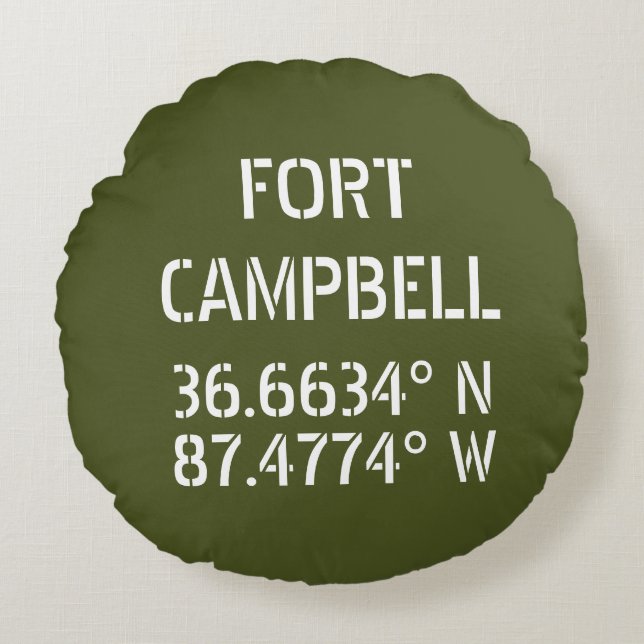 Fort Campbell Latitude Longitude   Round Pillow (Front)
