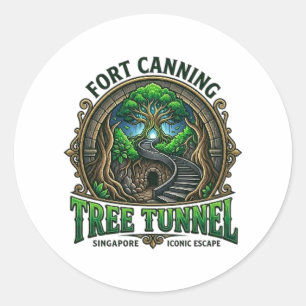 FORT CANNING TREE TUNNEL CLASSIC ROUND STICKER