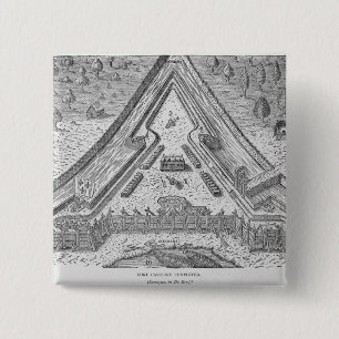Fort Caroline Completed 2 Inch Square Button