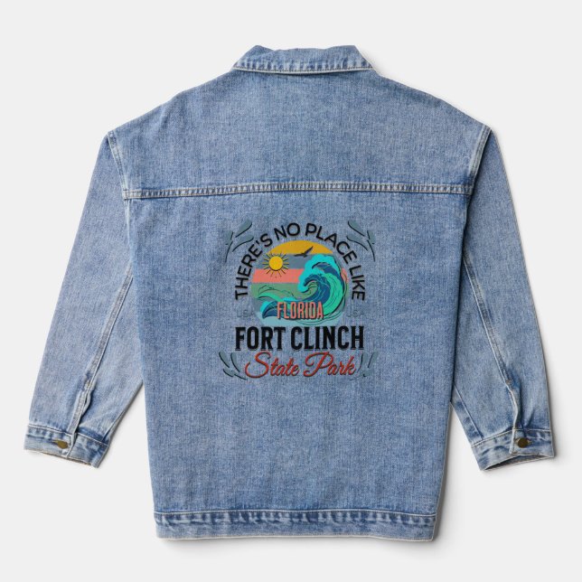 Fort Clinch State Park, Florida Denim Jacket (Back)