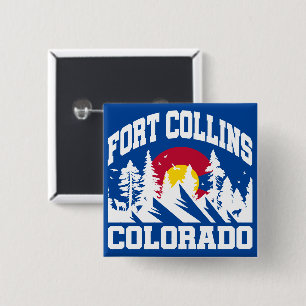 Fort Collins,Colorado 2 Inch Square Button