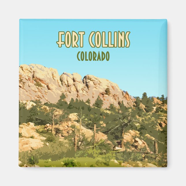 Fort Collins Colorado Horsetooth Rock Magnet (Front)