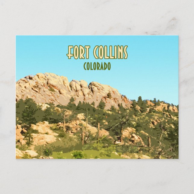 Fort Collins Colorado Horsetooth Rock Postcard (Front)
