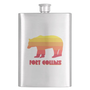 Fort Collins Colorado Rainbow Bear Hip Flask