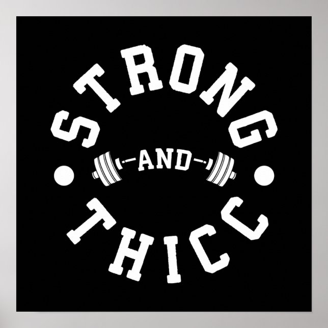 Fort et Thicc - Poster de gymnastique amusant (Devant)