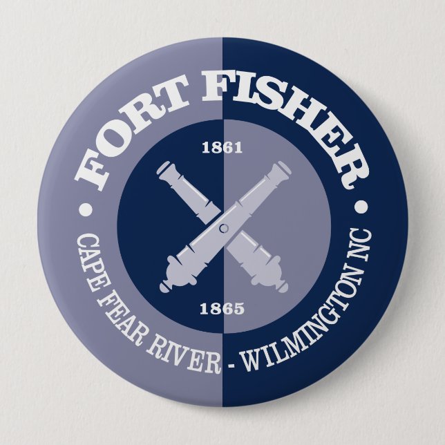 Fort Fisher (B&G) 4 Inch Round Button (Front)
