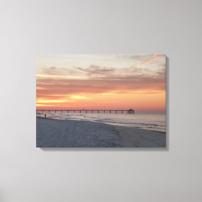 Fort Ft. Walton Beach Sunrise Photo Canvas Sunset Print (Front)