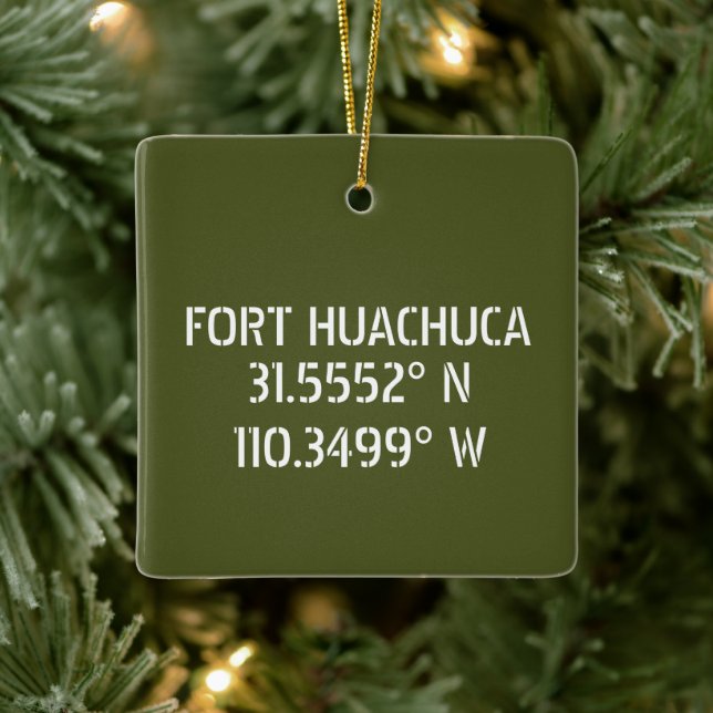 Fort Huachuca Latitude Longitude Personalized Ceramic Ornament (Tree)