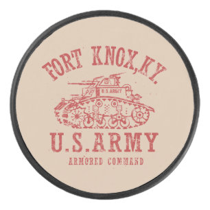 Fort Knox Vintage Red Hockey Puck