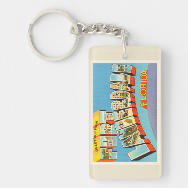 Fort Lauderdale #2 Florida FL Old Travel Souvenir Keychain (Front)