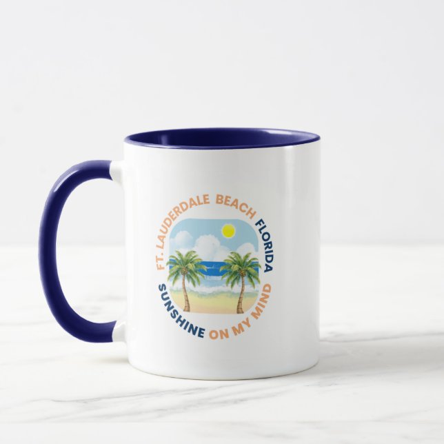 Fort Lauderdale Beach Florida Coffee Mug (Left)