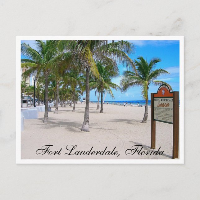 Fort Lauderdale Beach  Florida Post Card (Front)