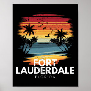 Fort Lauderdale Beach Florida Surfboard Surfing Vi Poster