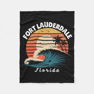 Fort Lauderdale Beach Florida Women Men Surfboardi Fleece Blanket