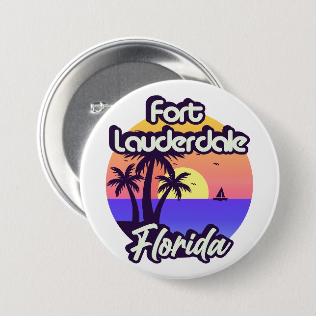 Fort Lauderdale Florida 3 Inch Round Button (Front & Back)