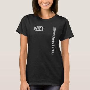Fort Lauderdale Florida 754 Area Code Vintage Retr T-Shirt
