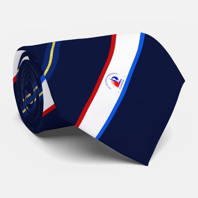 Fort Lauderdale (Florida) city flag Neck Tie (Rolled)