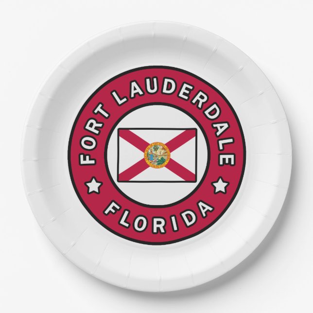 Fort Lauderdale Florida Paper Plate (Front)