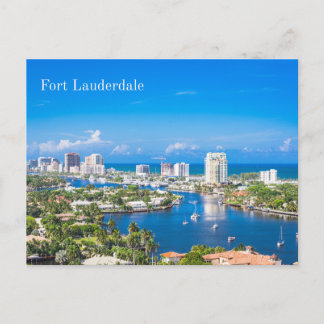 Fort Lauderdale, Florida Summer City View Postcard