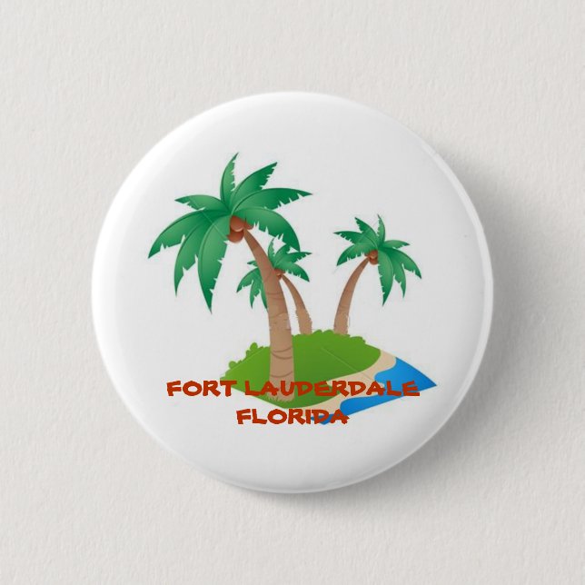 Fort Lauderdale Florida, Tropical Vacation Button (Front)