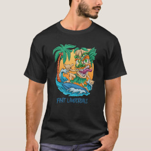 Fort Lauderdale Florida Vacation Surfing Tiki Man T-Shirt