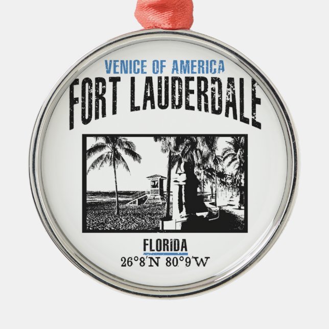 Fort Lauderdale Metal Ornament (Front)